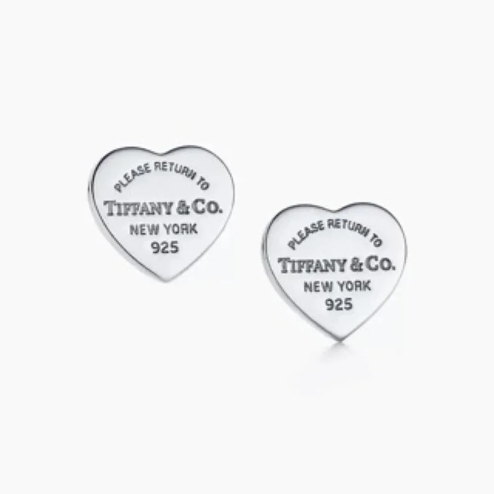 New Tiffany & Co Heart Tag Mini Stud Earrings - Picture 1 of 3